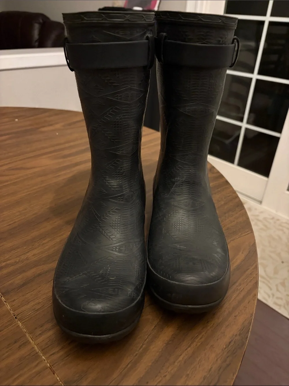Pendleton Black Rain Boots with Gold Hardware NWOT -Sz 9